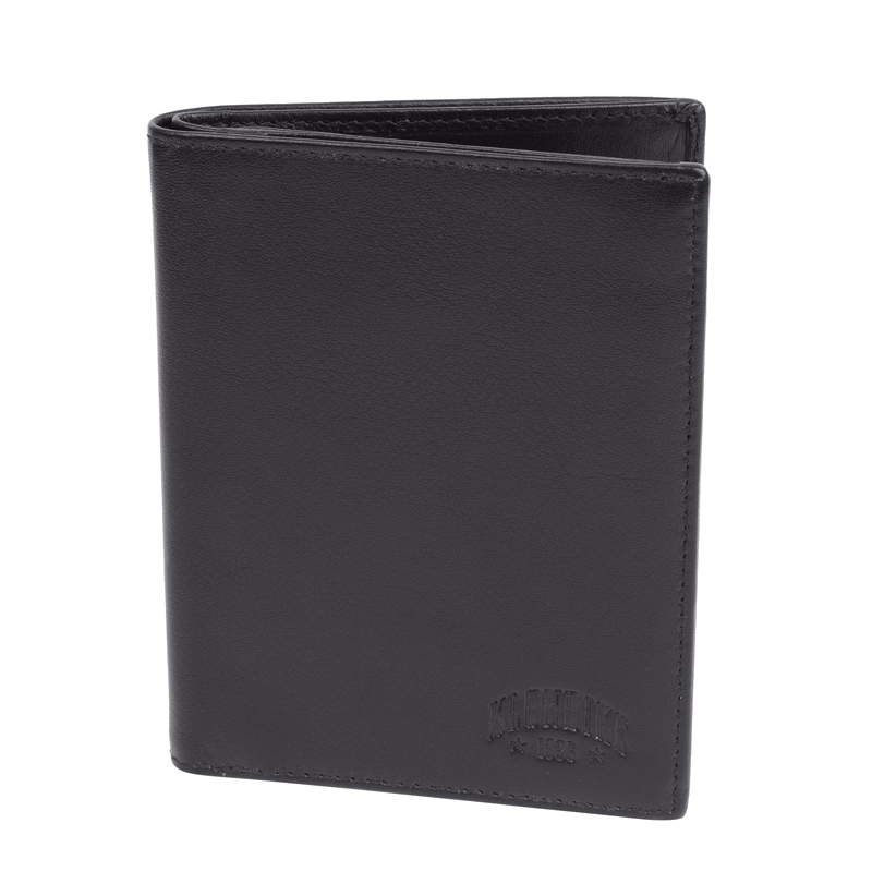 Бумажник KLONDIKE Claim, натуральная кожа в черном цвете, 10 х 1 х 12,5 см, черный