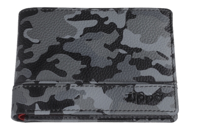 Портмоне ZIPPO, серо-чёрный камуфляж, натуральная кожа, 11,2×2×8,2 см, серый