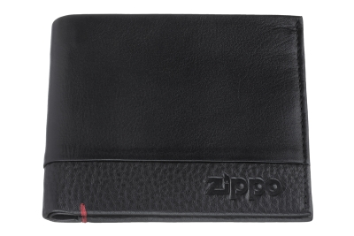 Портмоне ZIPPO с защитой от сканирования RFID, чёрное, натуральная кожа, 10,5×1,5×9 см, черный
