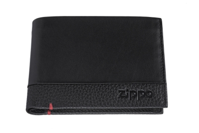 Портмоне ZIPPO с защитой от сканирования RFID, чёрное, натуральная кожа, 12×2×9 см, черный