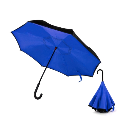 Зонт-трость механический  Chaplin, черно-синий, синий